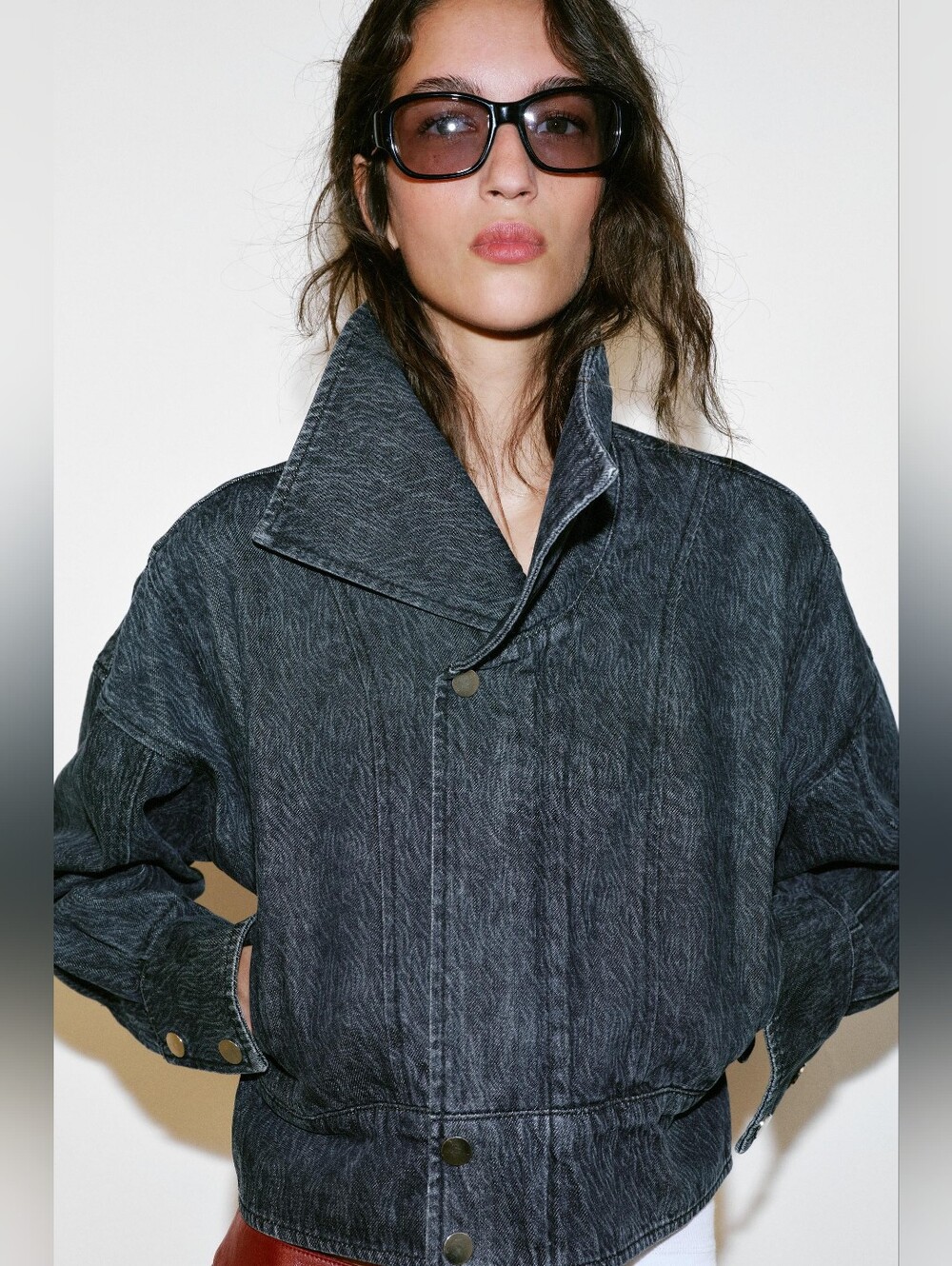 Zara Cropped Denim Jacket